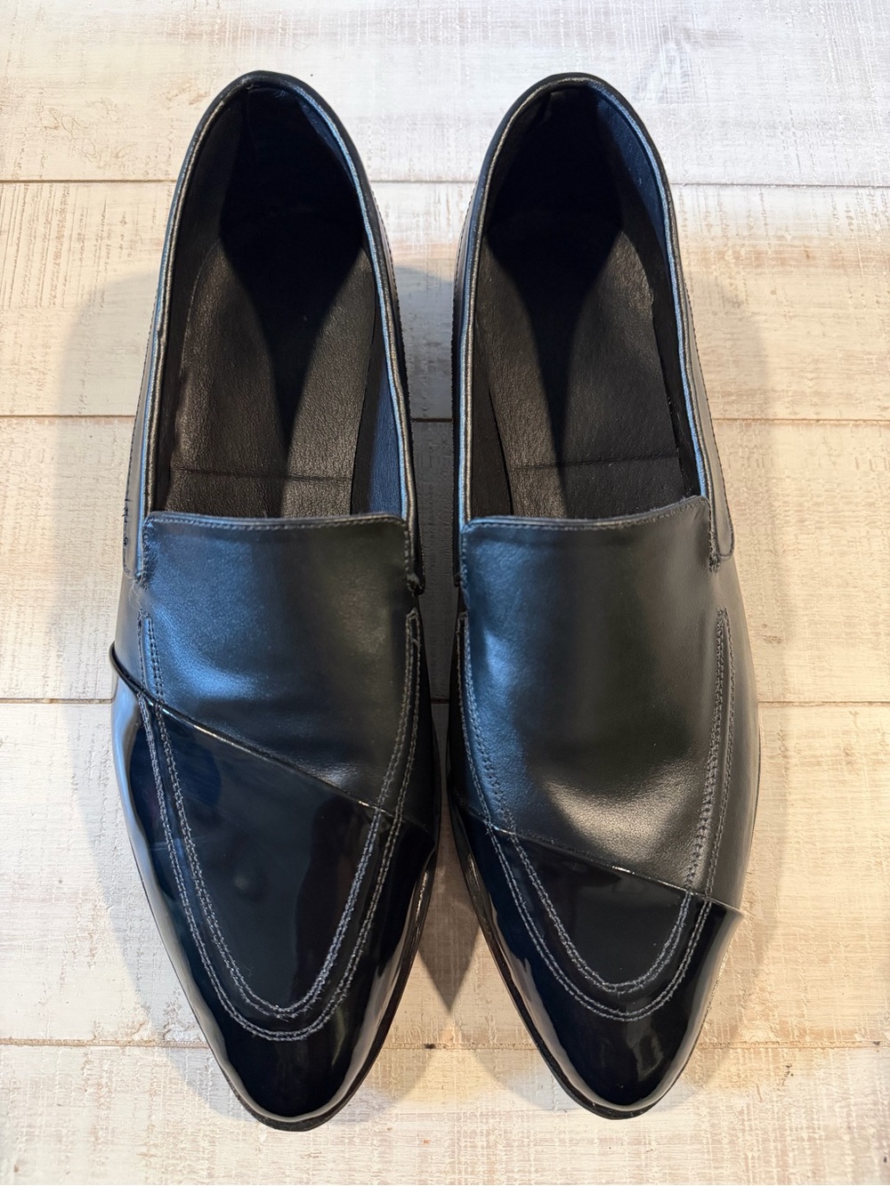 Katz & Birds Berlin Black Leather Patent Moccasin Loafers EU 42 Handmade - Picture 3 of 12
